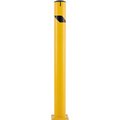 Gec Global Industrial Steel Bollard w/Chain Slots & Removable Cap, 5-1/2inDia. x 60inH, Yellow 670536M